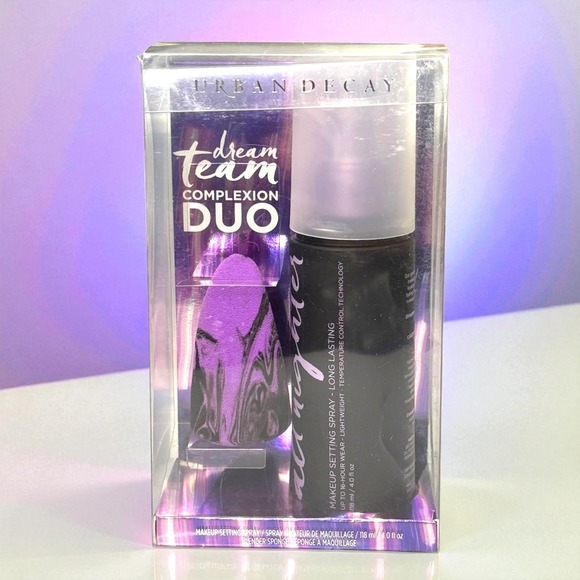 Urban Decay Dream Team Complexion Duo 4oz All Nighter Spray & Makeup Sponge NEW - Picture 1 of 6